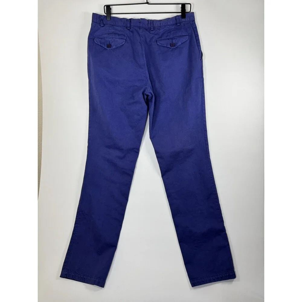 Timo Weiland Womens Pants SIze 44 Washed Navy Blue EU Made Chinos Straight Leg‎